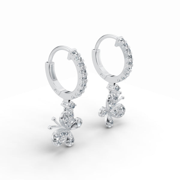 Fluttery Butterfly Diamond Earrings