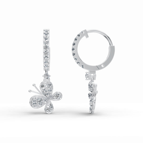 Fluttery Butterfly Diamond Earrings