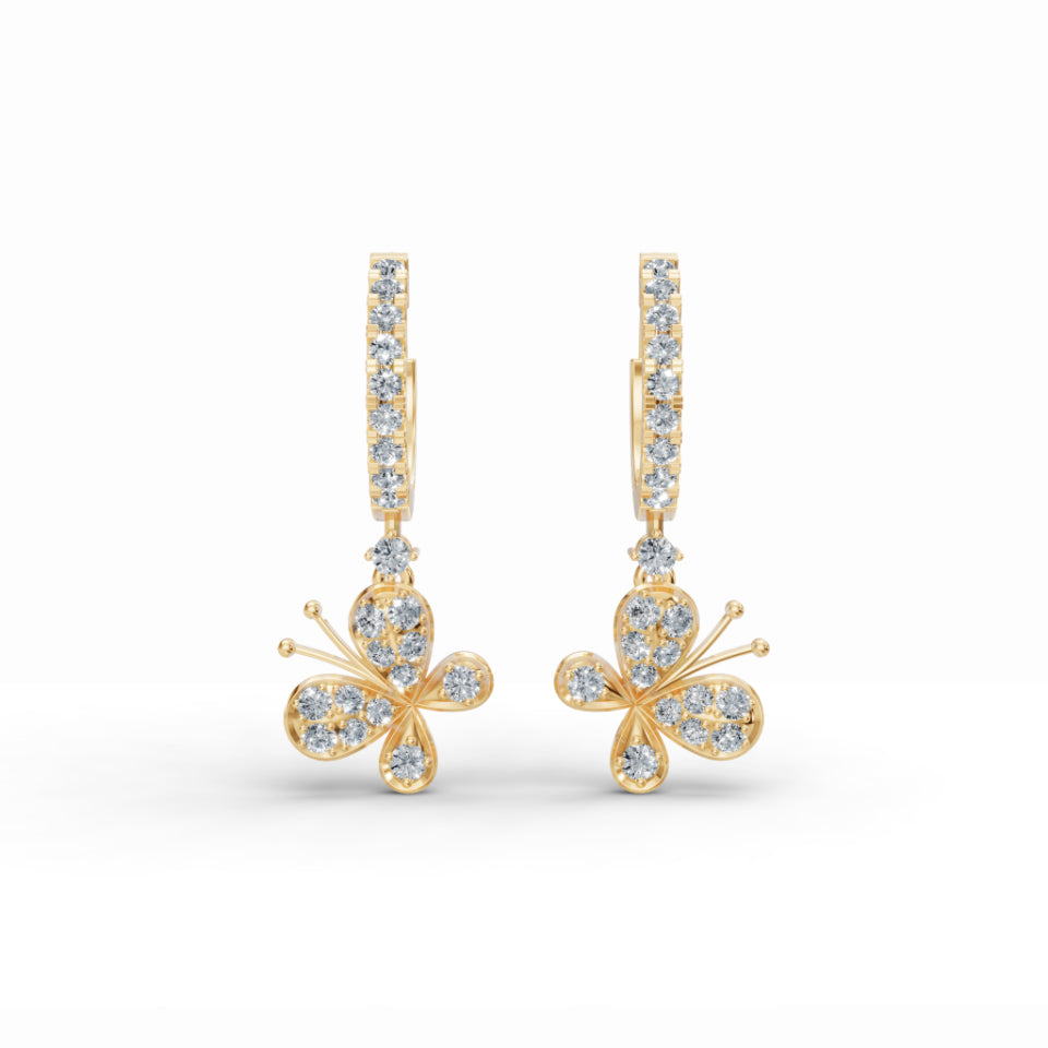 Fluttery Butterfly Diamond Earrings
