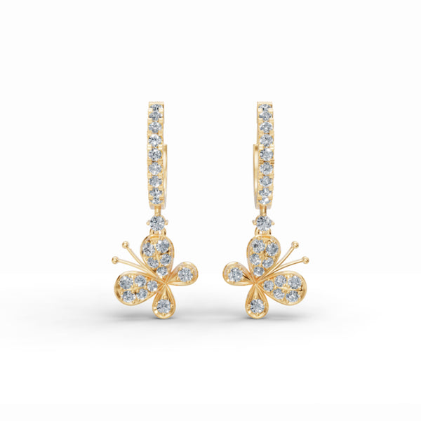 Fluttery Butterfly Diamond Earrings