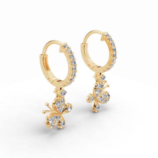 Fluttery Butterfly Diamond Earrings