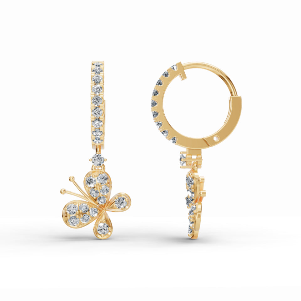 Fluttery Butterfly Diamond Earrings