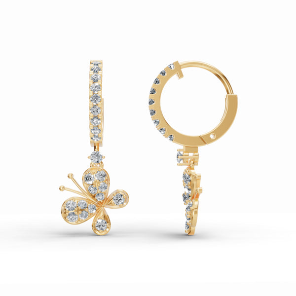 Fluttery Butterfly Diamond Earrings