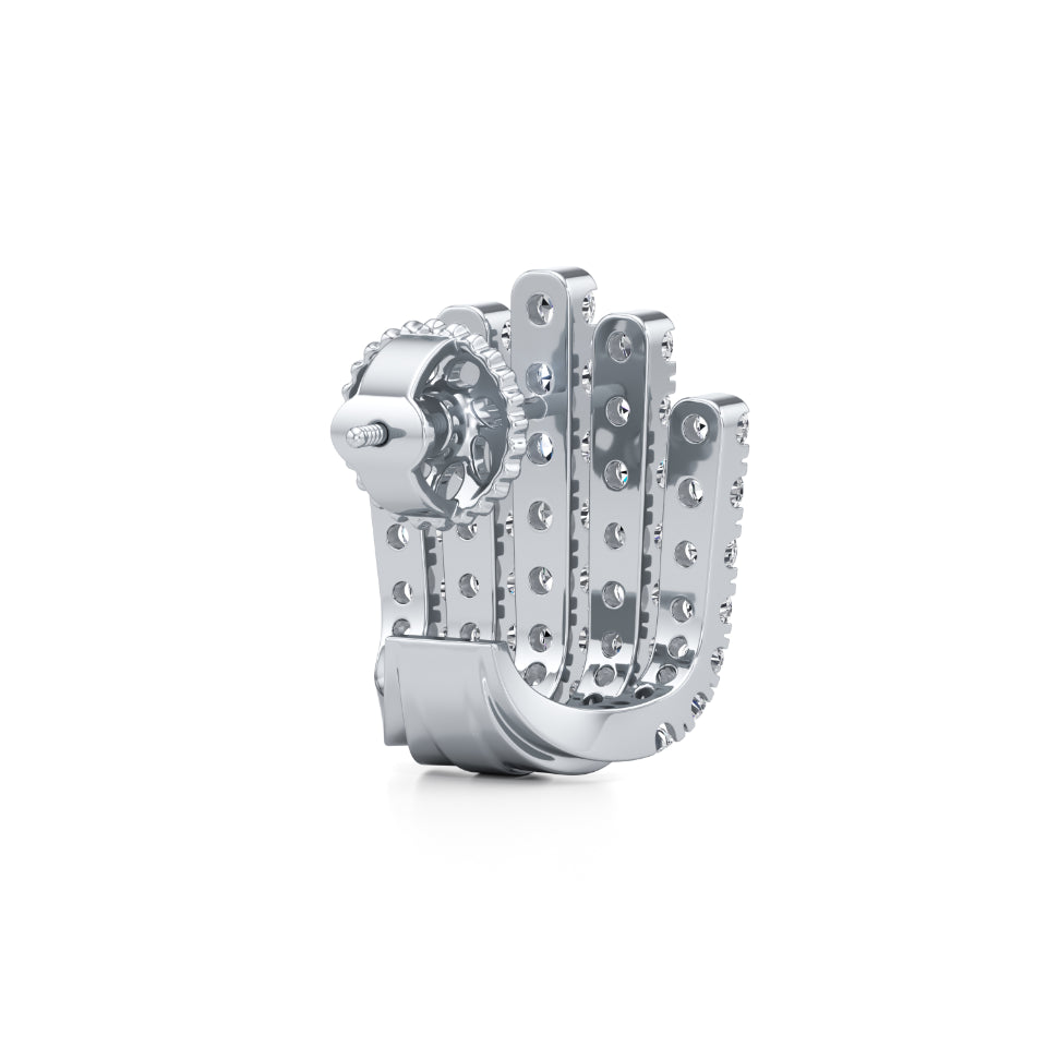 Five-Line Majestic Crown Diamond Stud Earrings