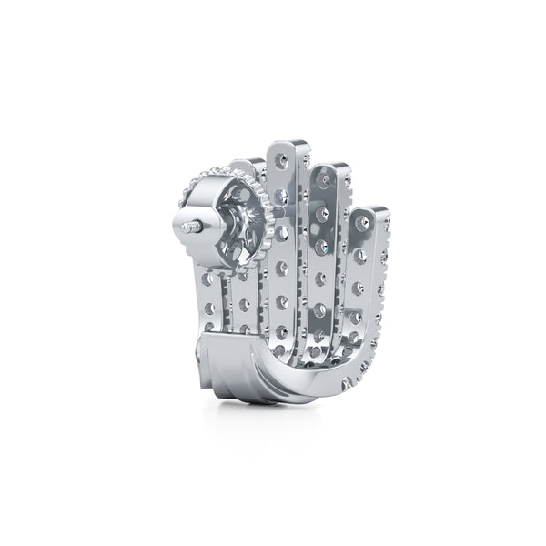 Five-Line Majestic Crown Diamond Stud Earrings