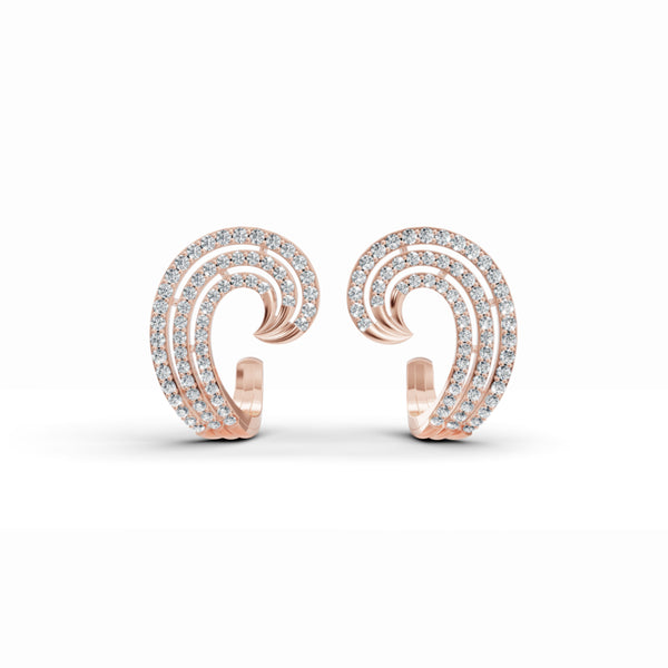 Spiral Diamond Stud Earrings