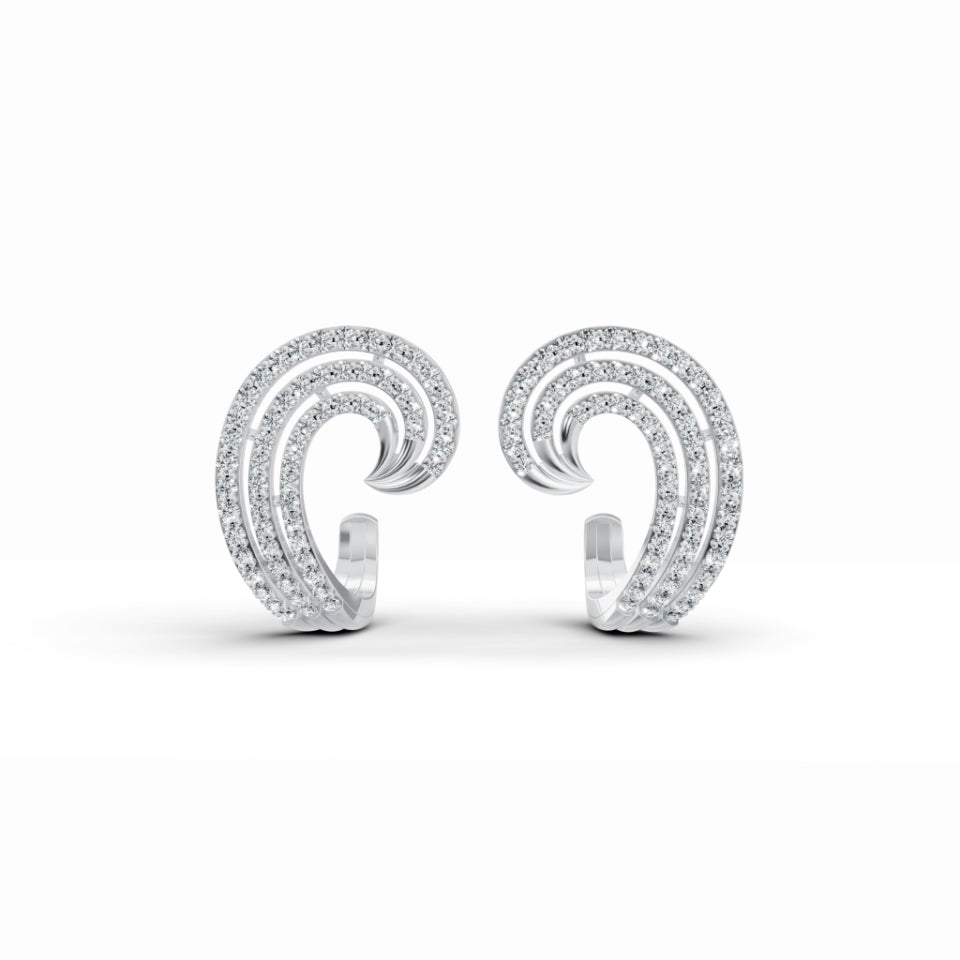 Spiral Diamond Stud Earrings