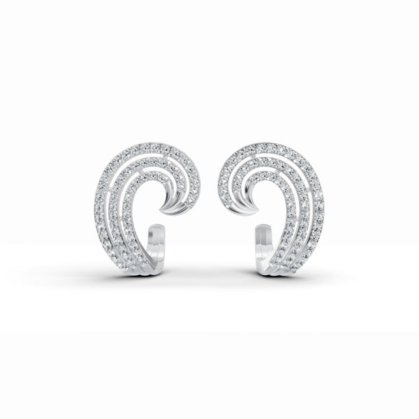 Spiral Diamond Stud Earrings