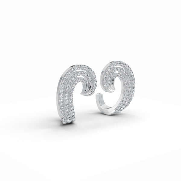 Spiral Diamond Stud Earrings