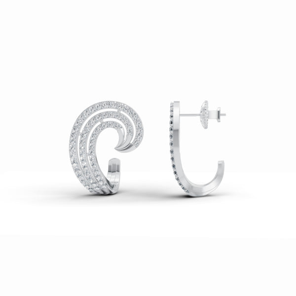 Spiral Diamond Stud Earrings