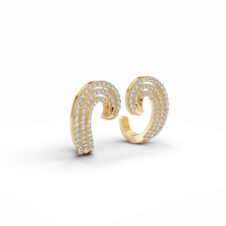 Spiral Diamond Stud Earrings