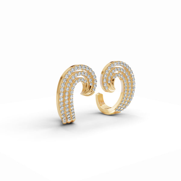 Spiral Diamond Stud Earrings