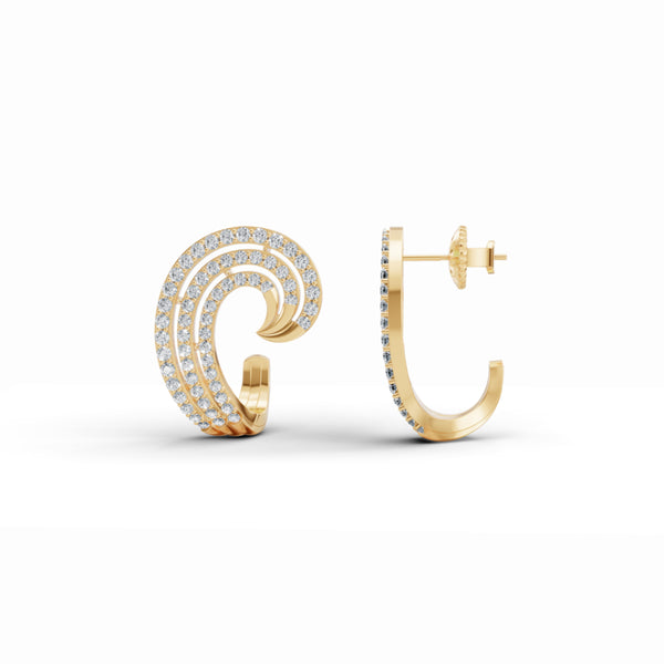Spiral Diamond Stud Earrings