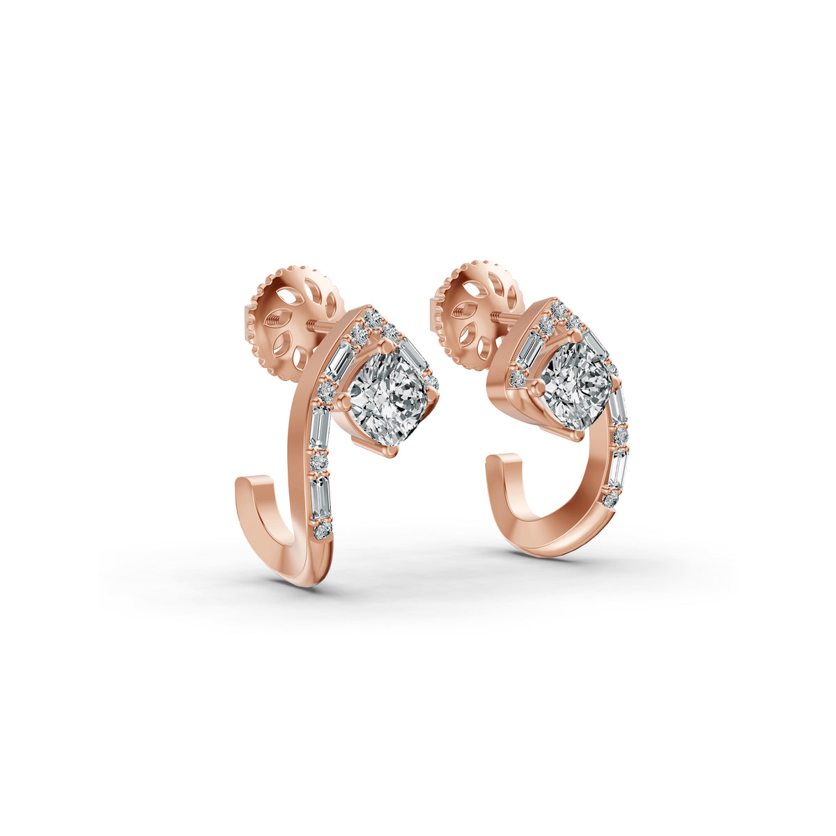Sculpted Arc Diamond Earrings