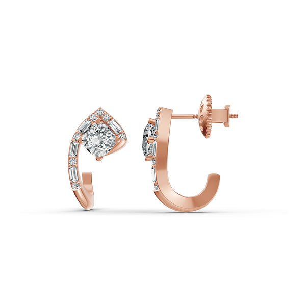 Sculpted Arc Diamond Earrings