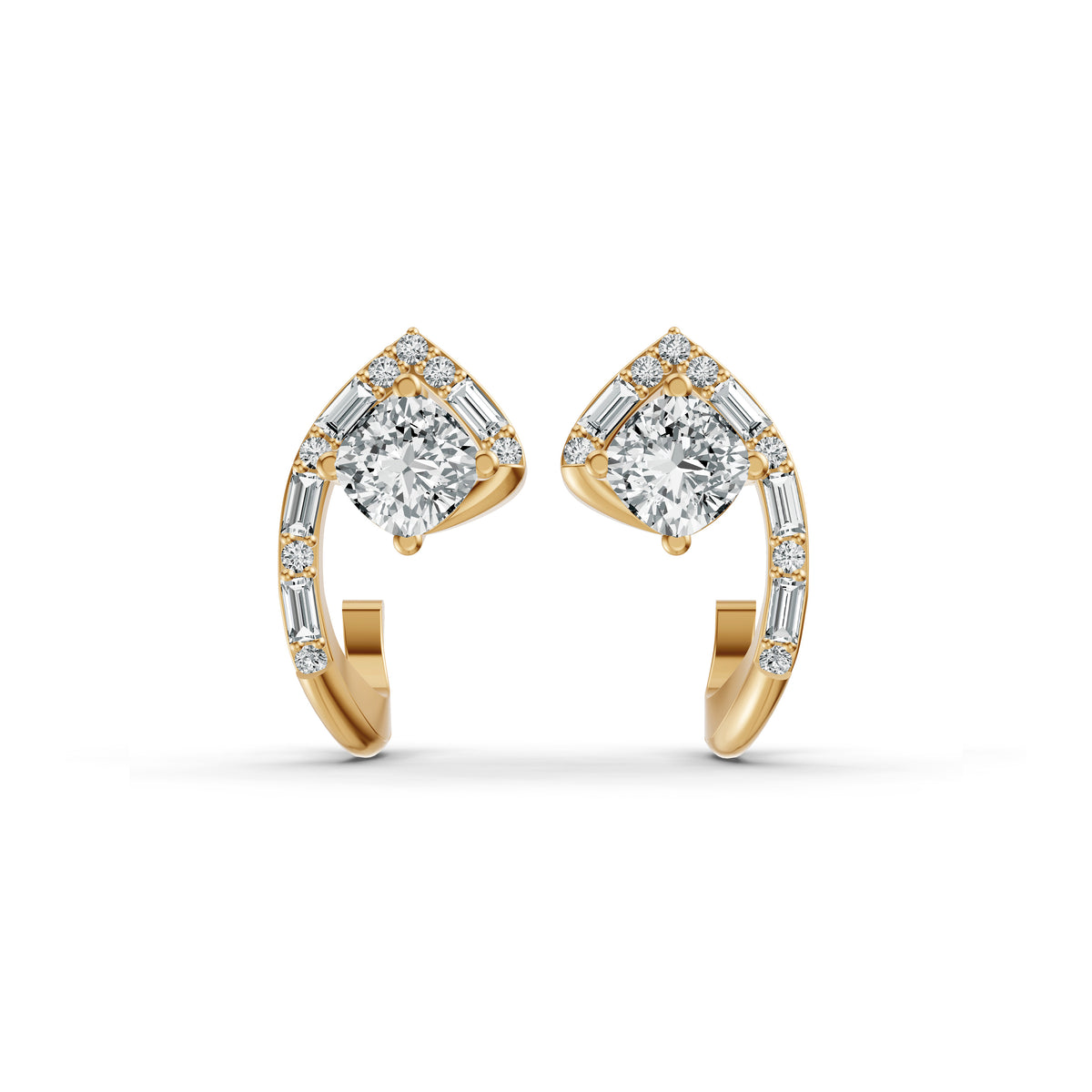 Sculpted Arc Diamond Earrings