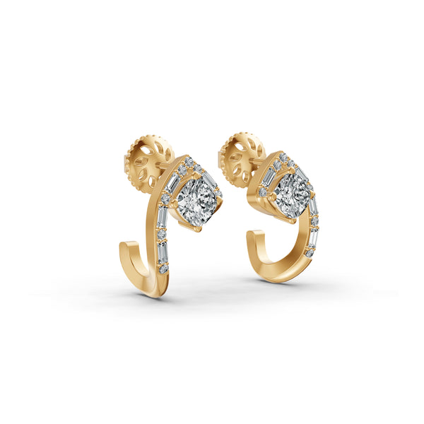 Sculpted Arc Diamond Earrings