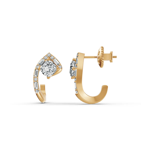 Sculpted Arc Diamond Earrings