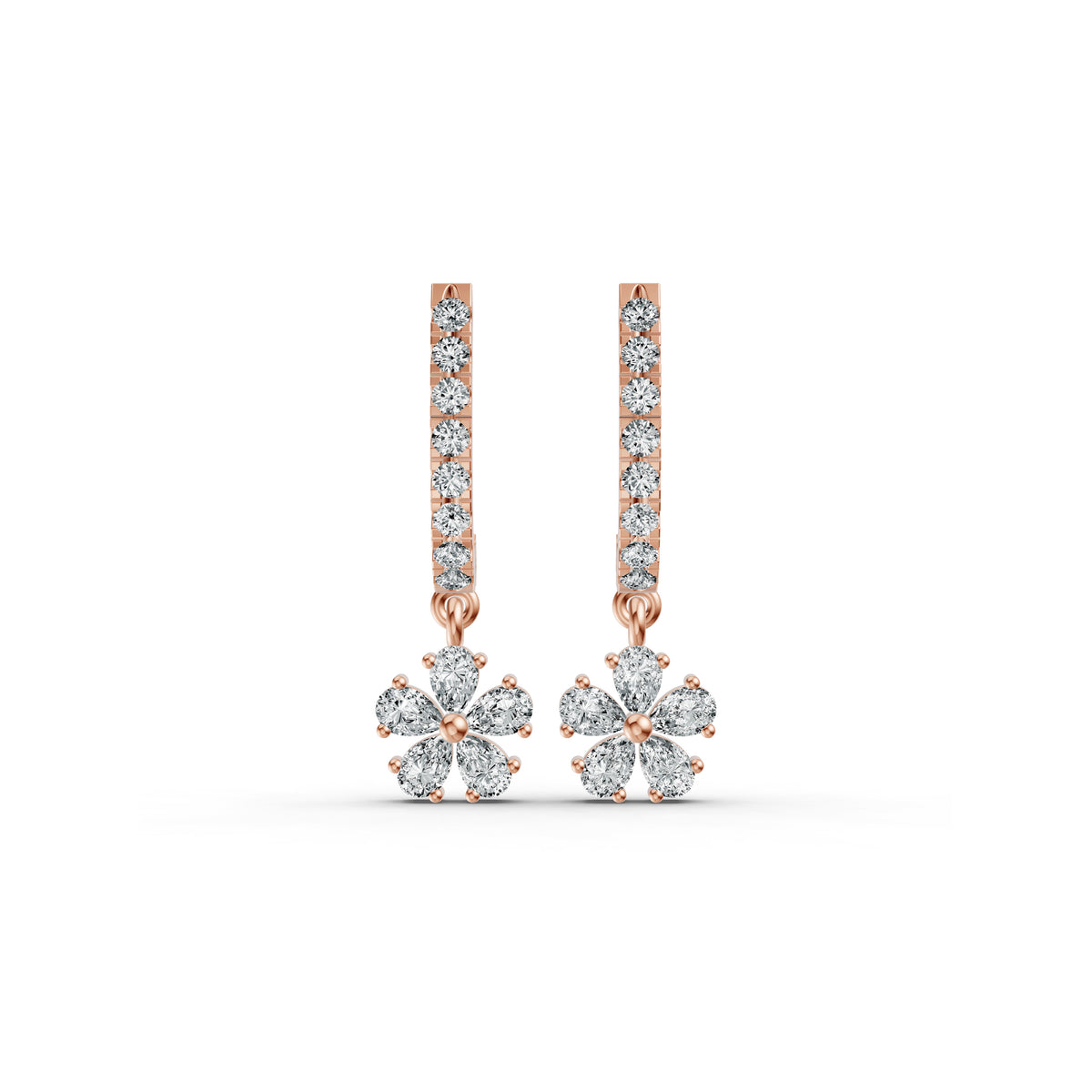 Petal Drop Diamond Earrings
