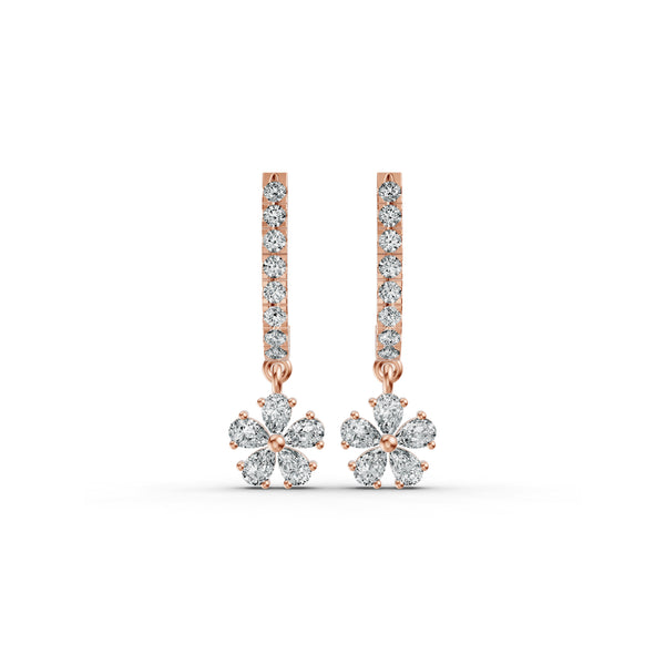 Petal Drop Diamond Earrings