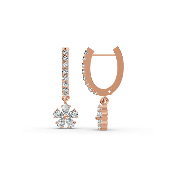 Petal Drop Diamond Earrings
