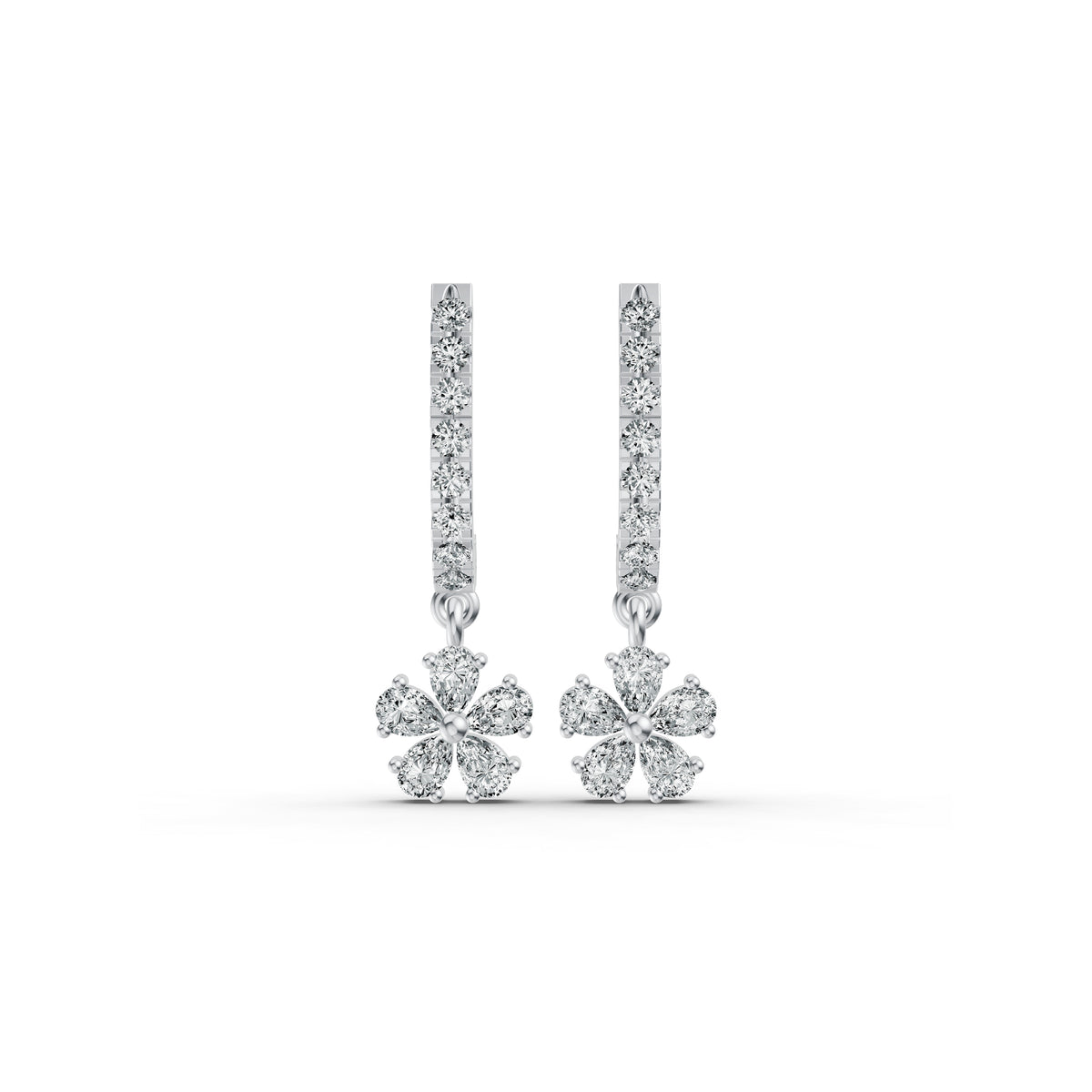 Petal Drop Diamond Earrings