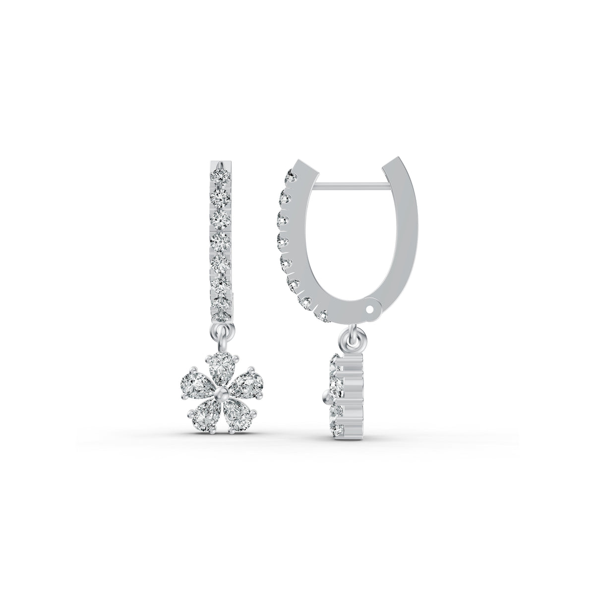 Petal Drop Diamond Earrings