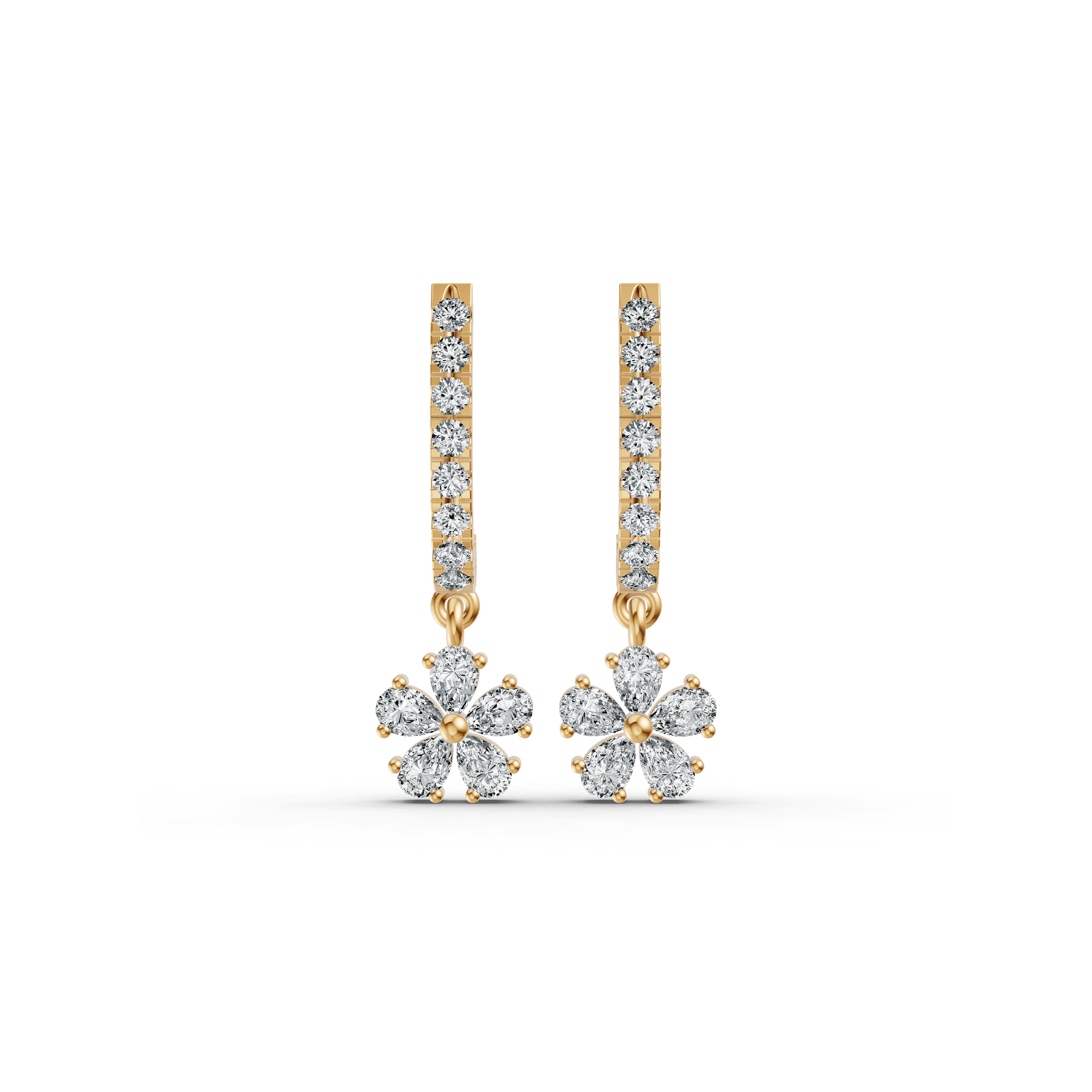 Petal Drop Diamond Earrings