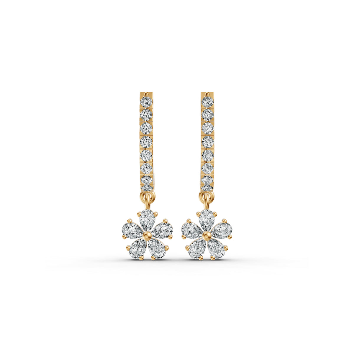 Petal Drop Diamond Earrings