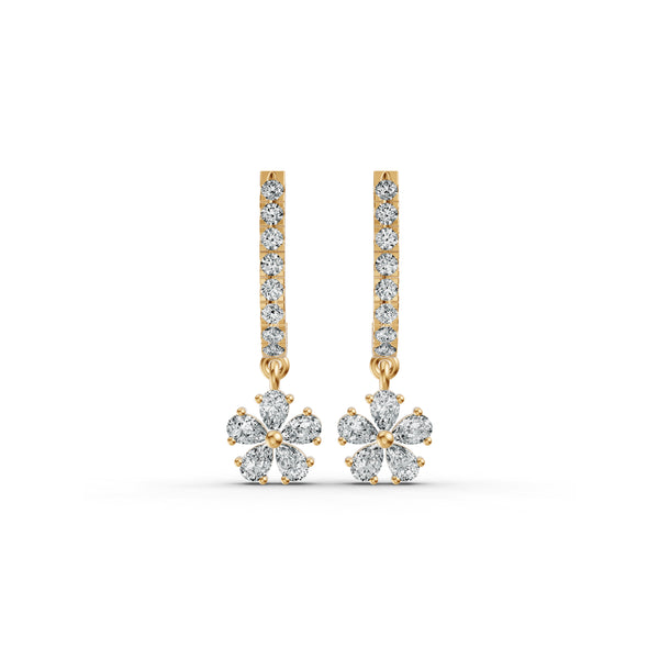 Petal Drop Diamond Earrings