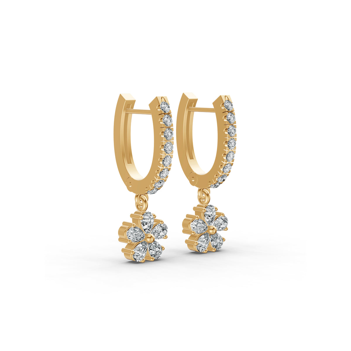 Petal Drop Diamond Earrings