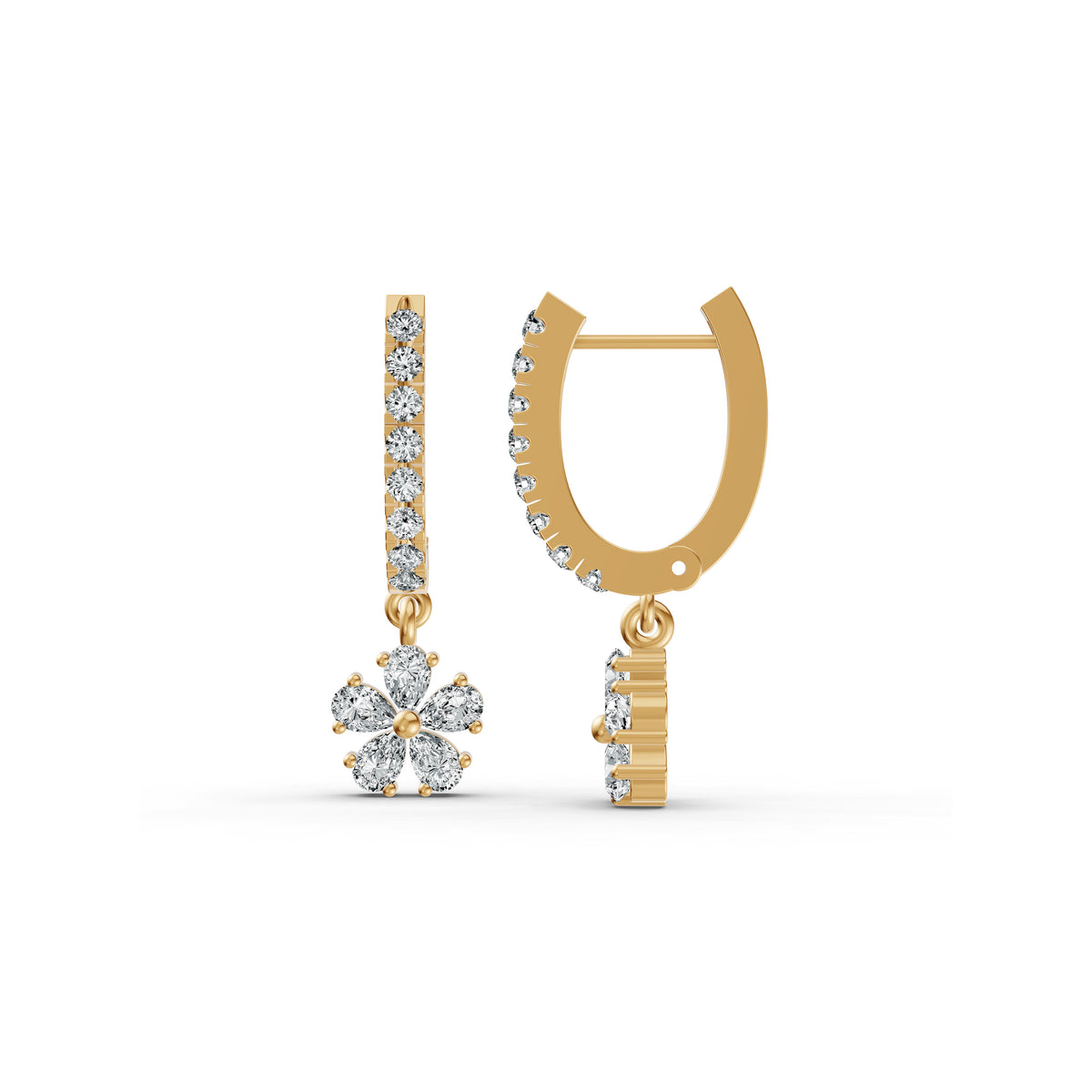 Petal Drop Diamond Earrings