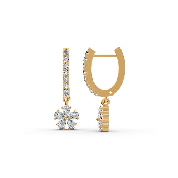 Petal Drop Diamond Earrings