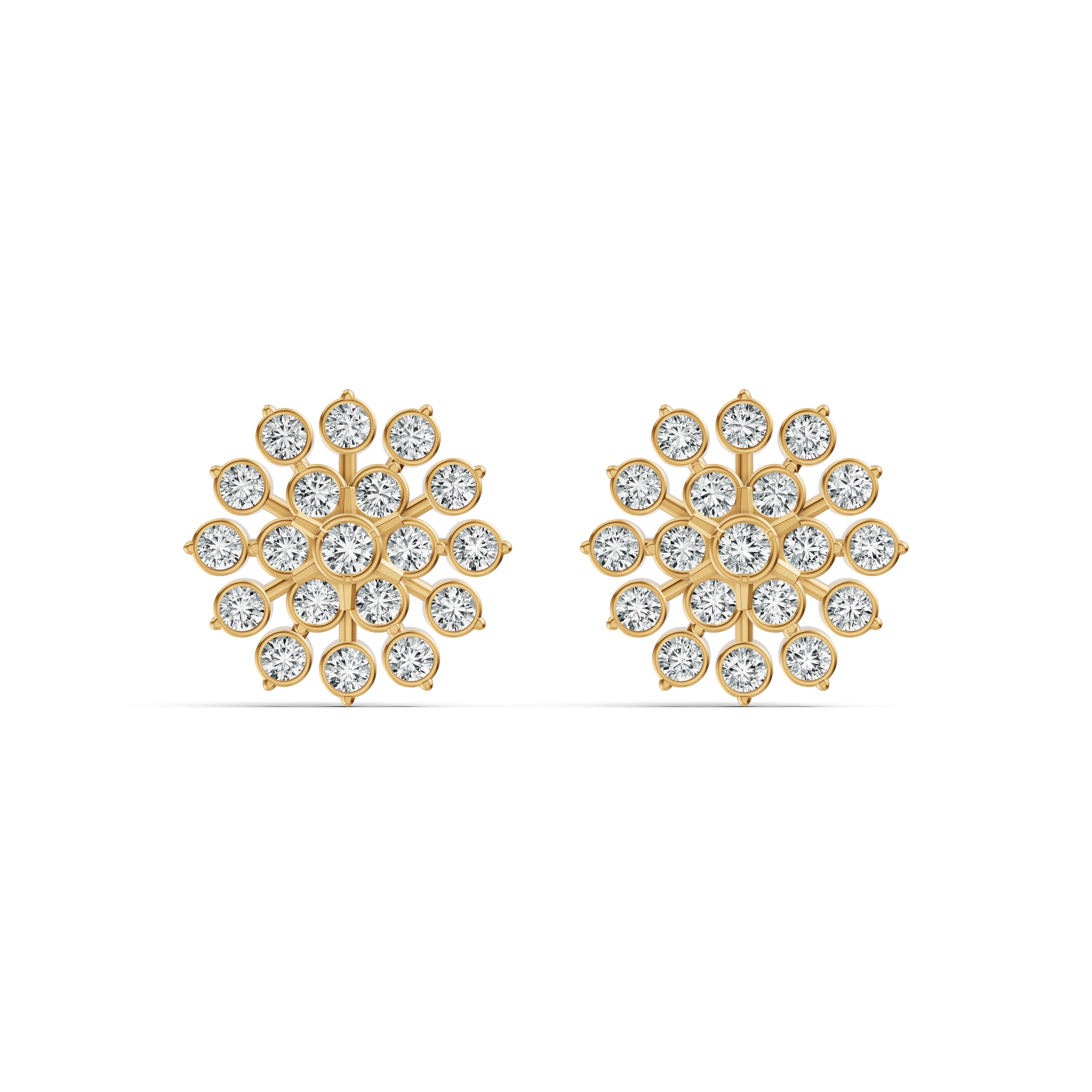 Sunburst Diamond Stud Earrings