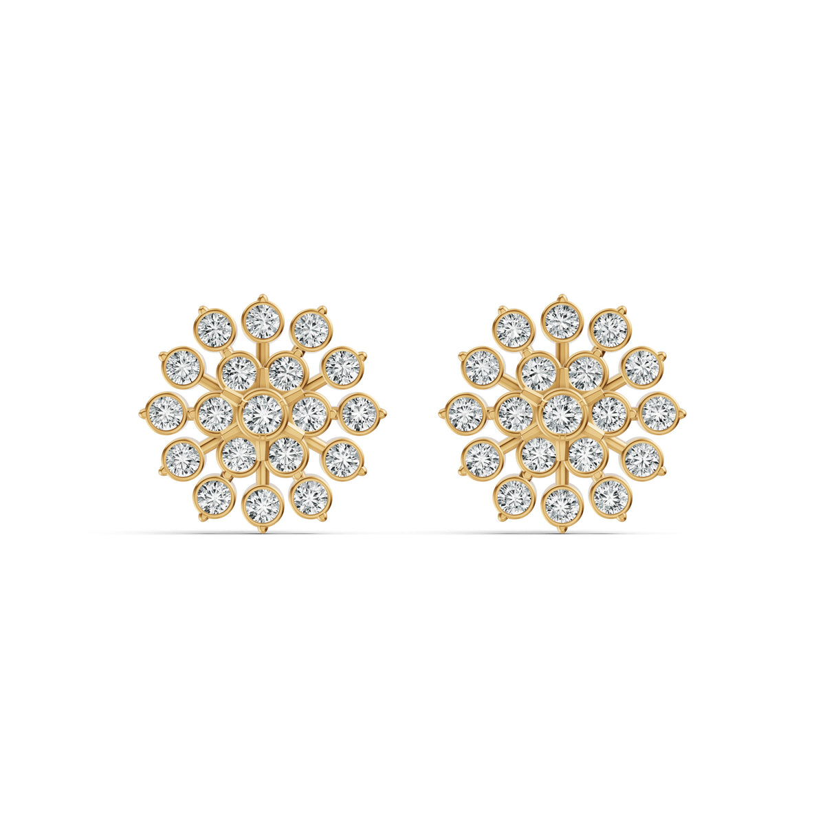 Sunburst Diamond Stud Earrings