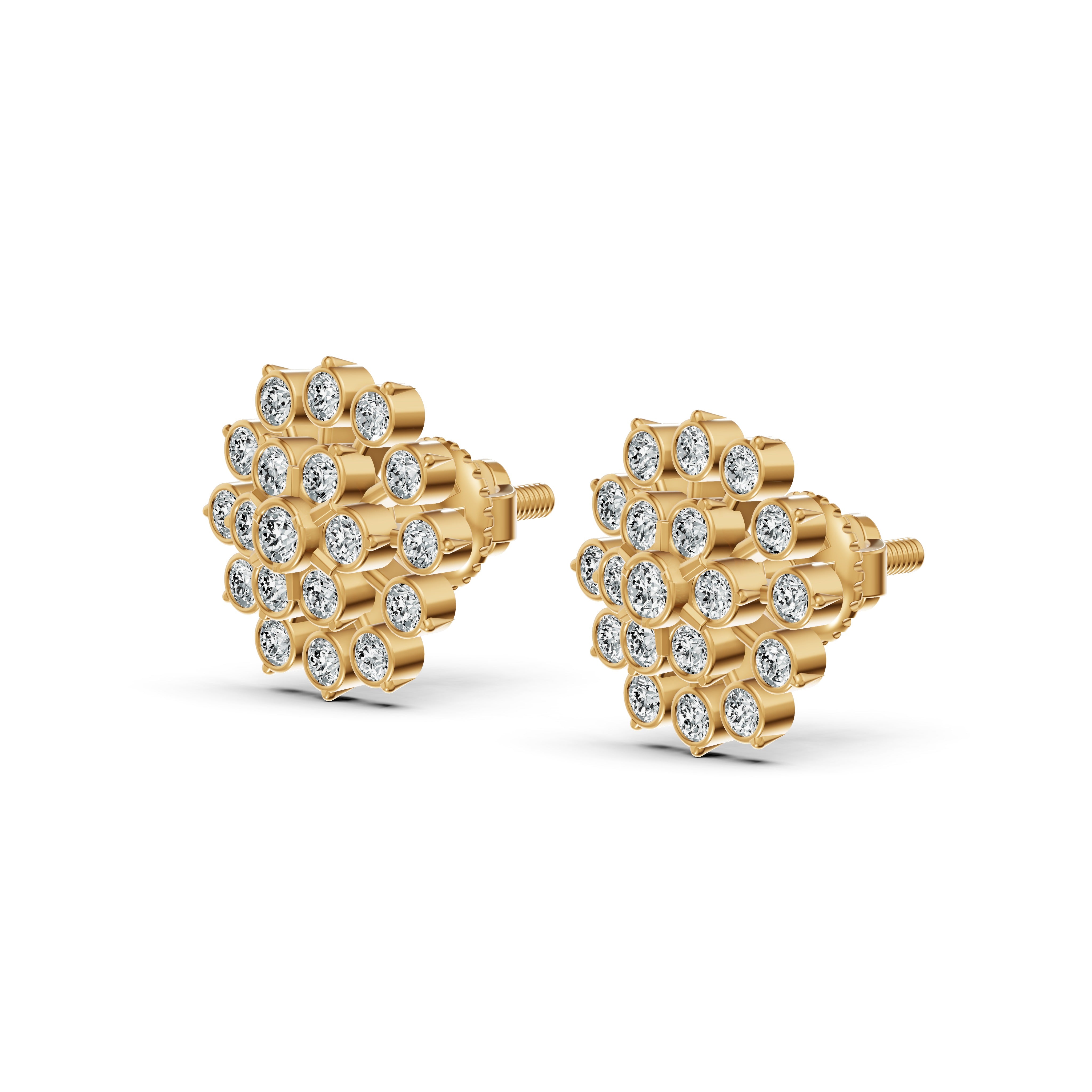 Sunburst Diamond Stud Earrings