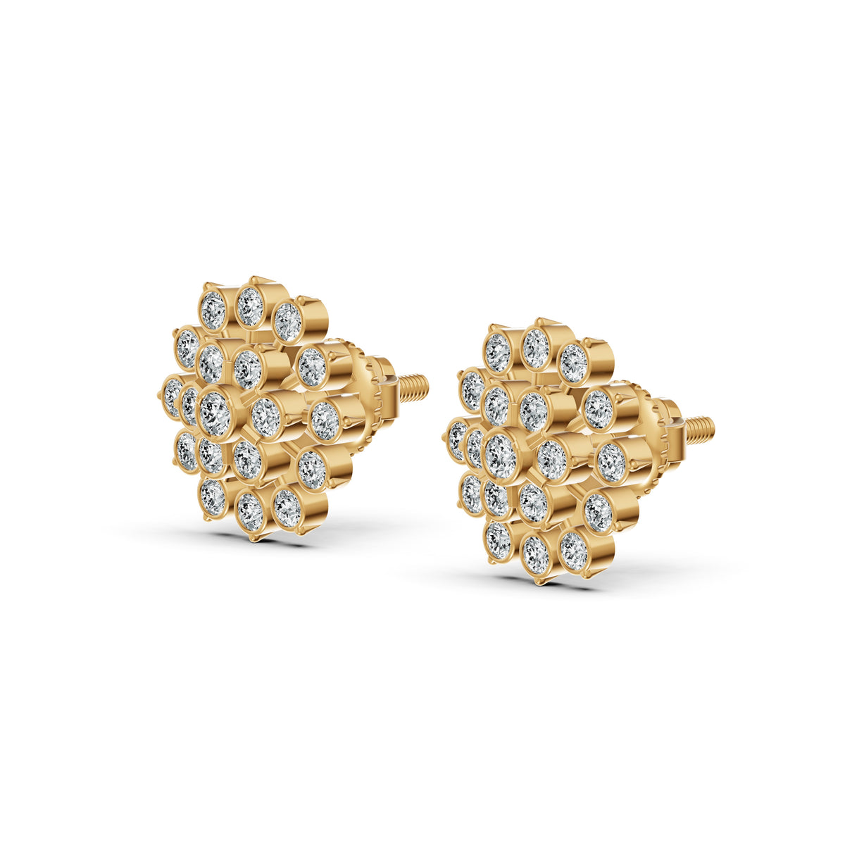 Sunburst Diamond Stud Earrings