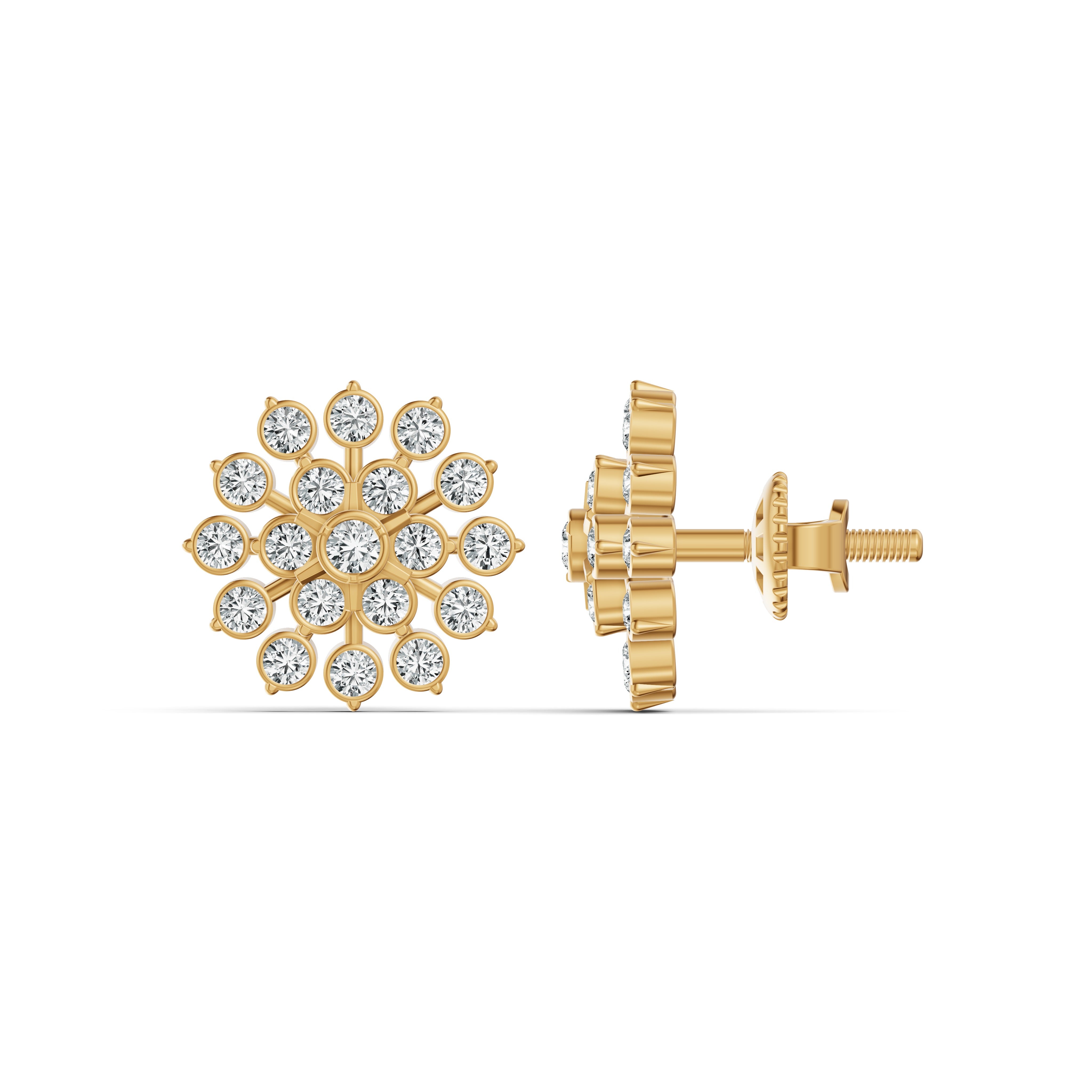 Sunburst Diamond Stud Earrings