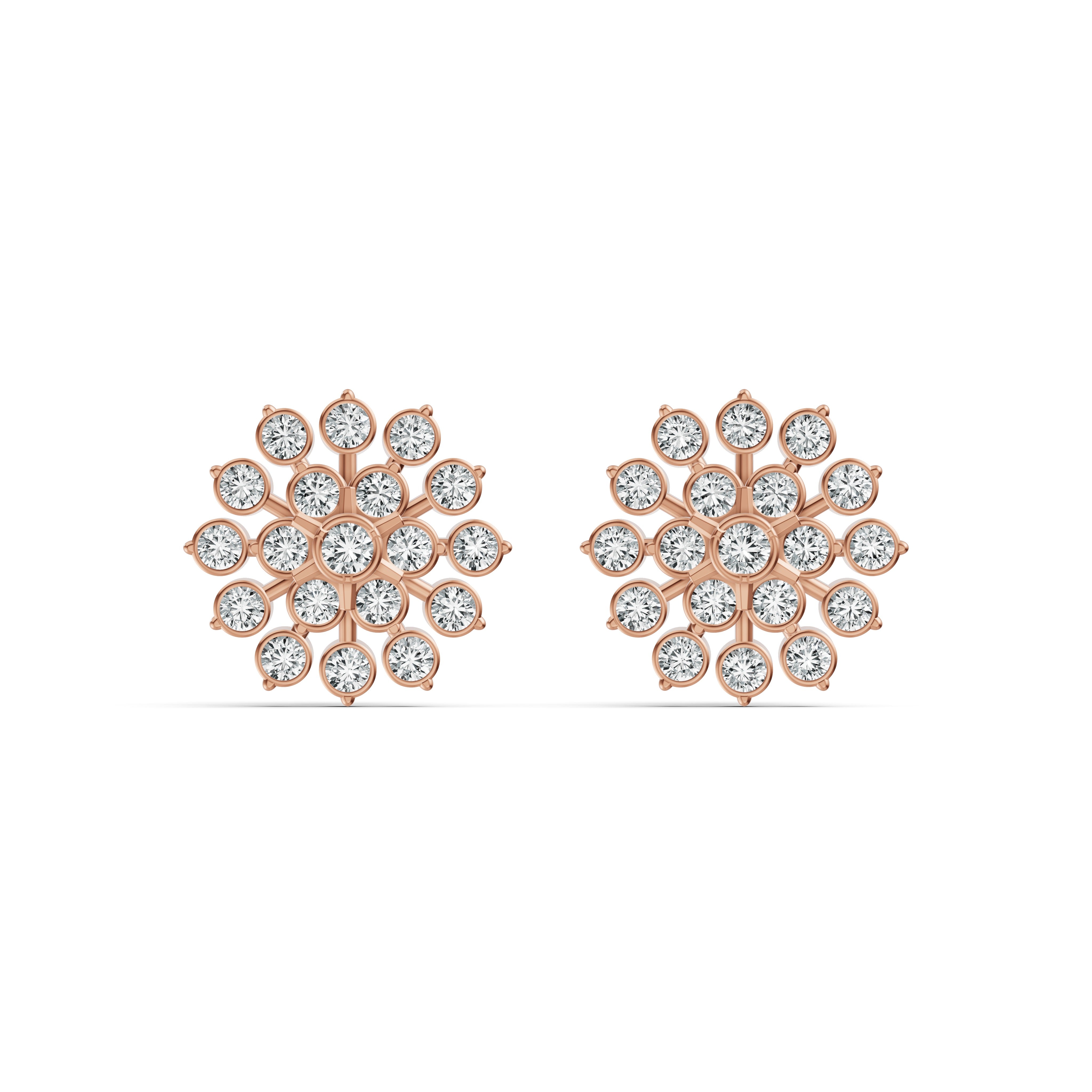 Sunburst Diamond Stud Earrings