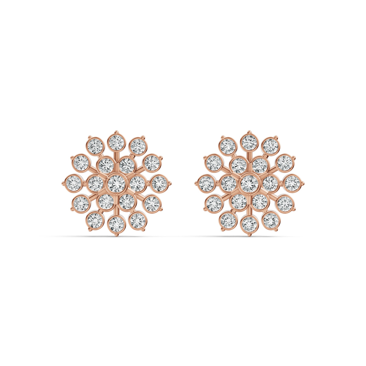 Sunburst Diamond Stud Earrings