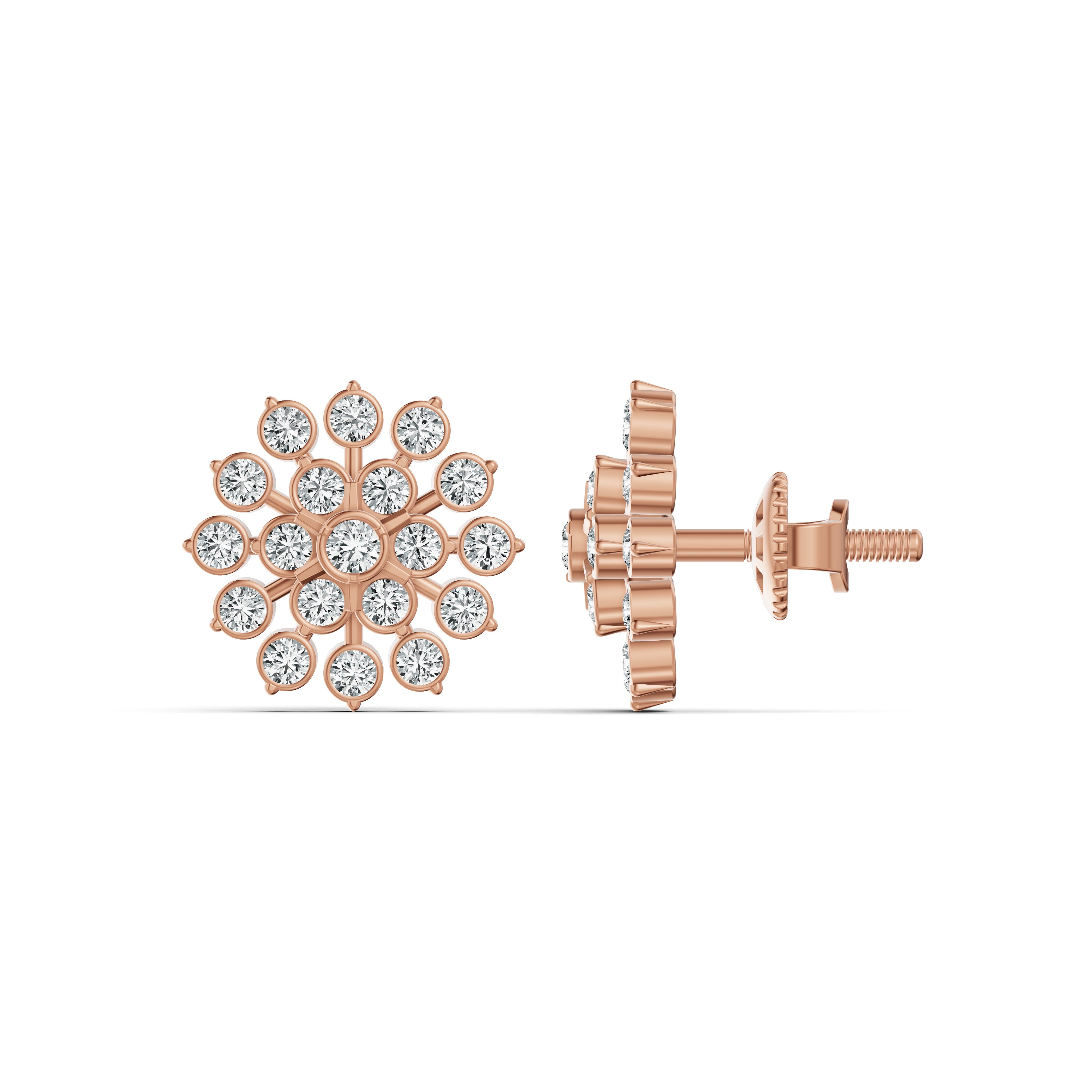 Sunburst Diamond Stud Earrings