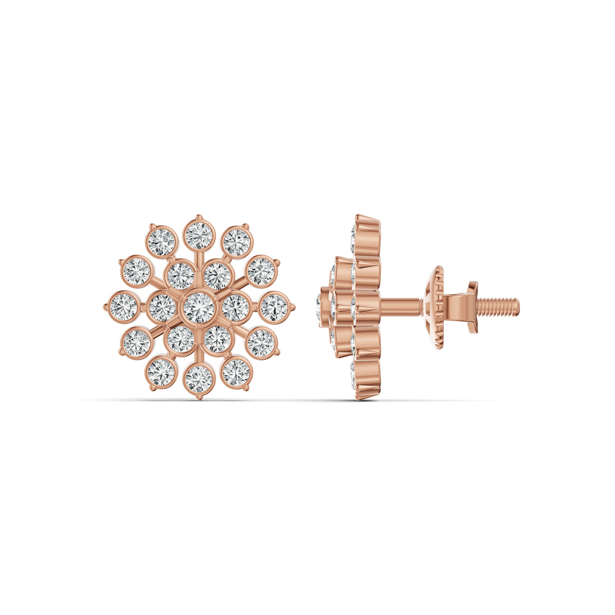Sunburst Diamond Stud Earrings
