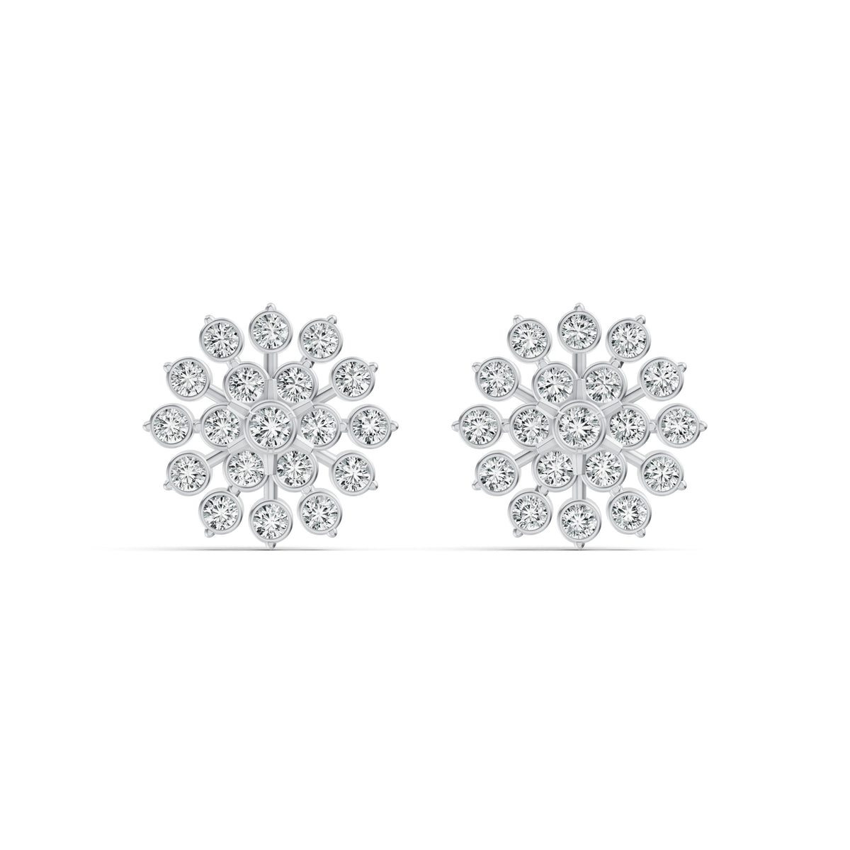 Sunburst Diamond Stud Earrings