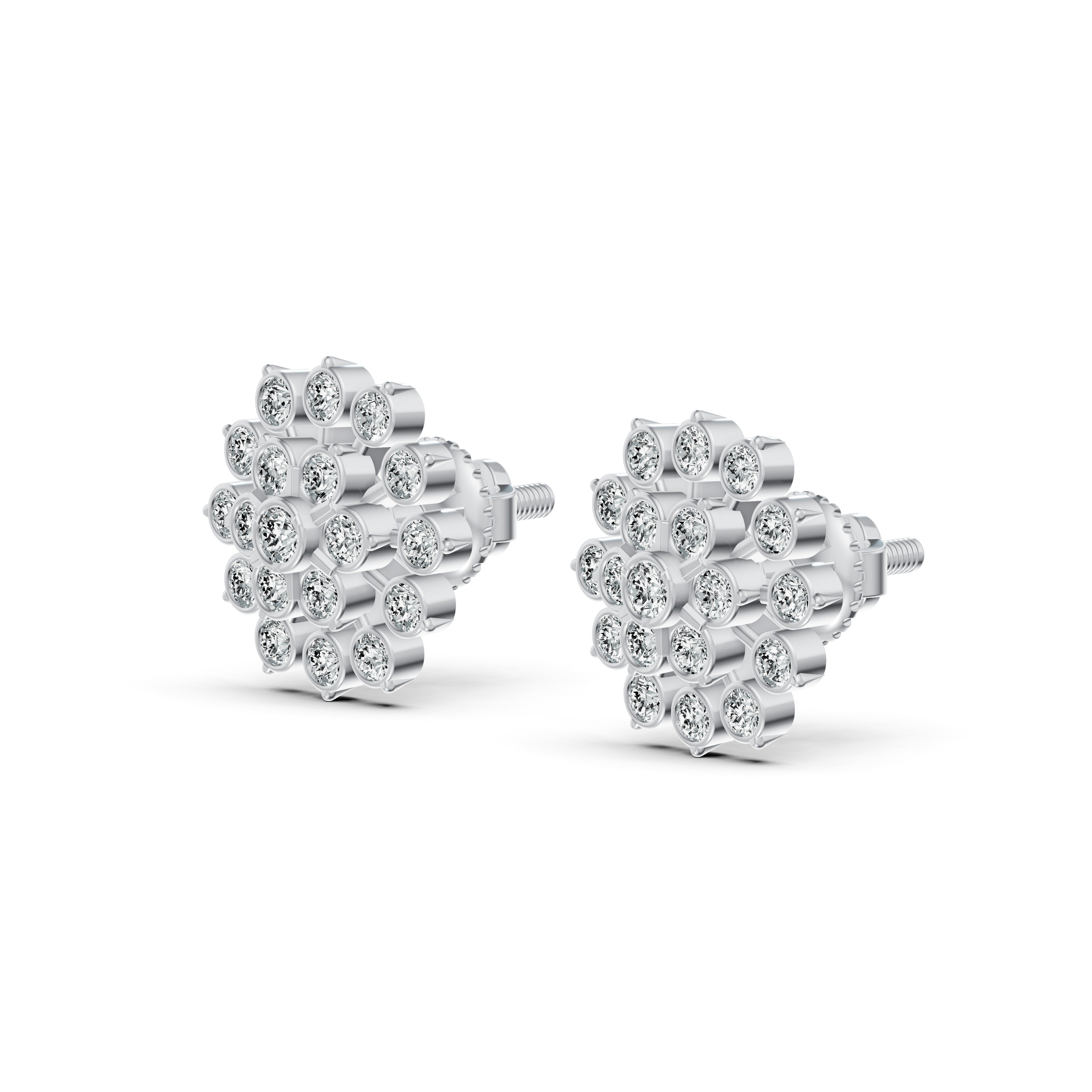 Sunburst Diamond Stud Earrings