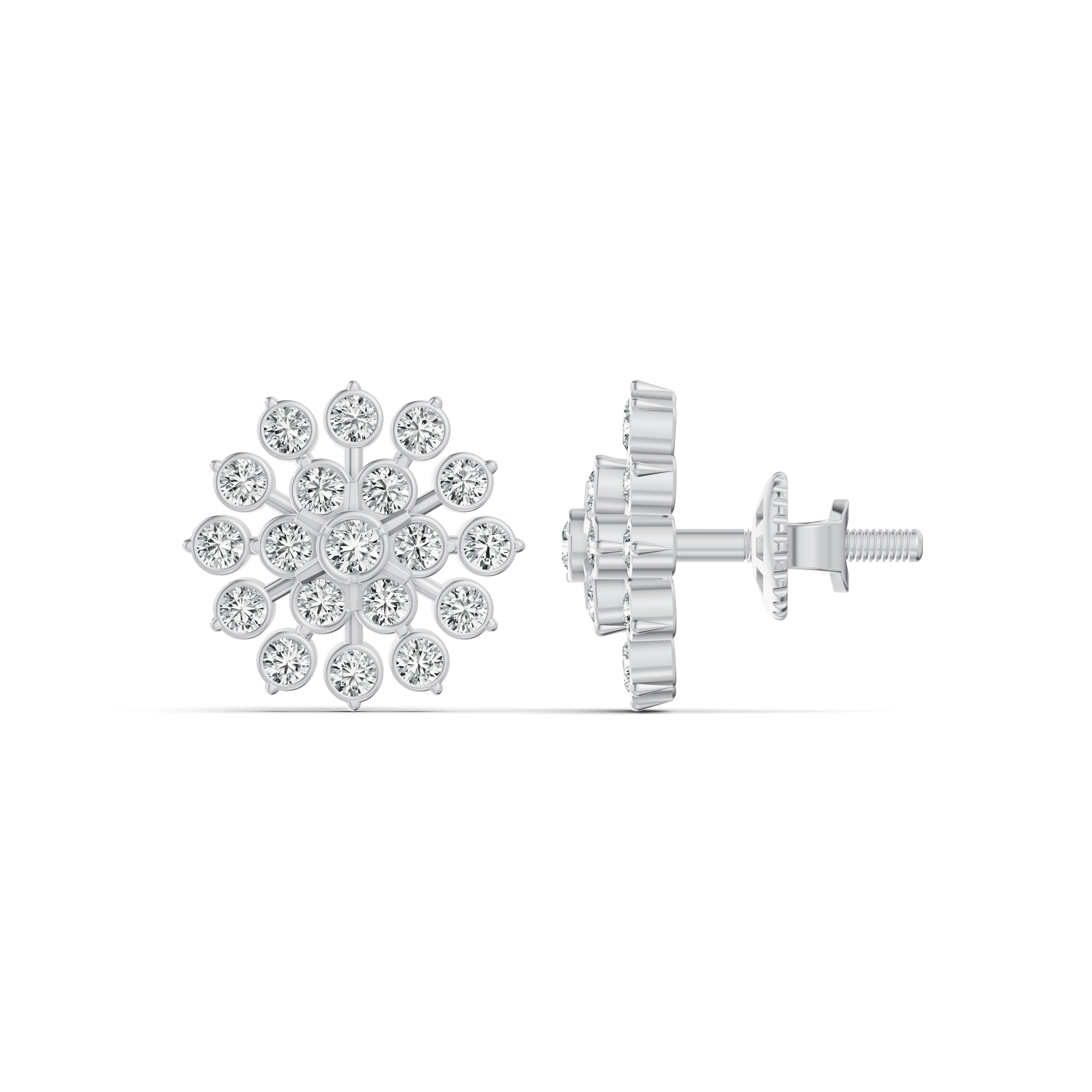 Sunburst Diamond Stud Earrings