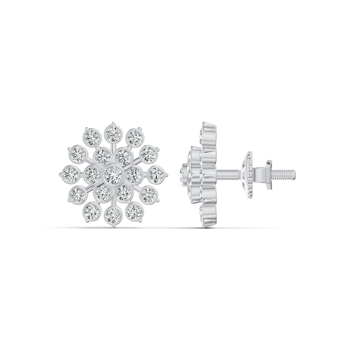 Sunburst Diamond Stud Earrings