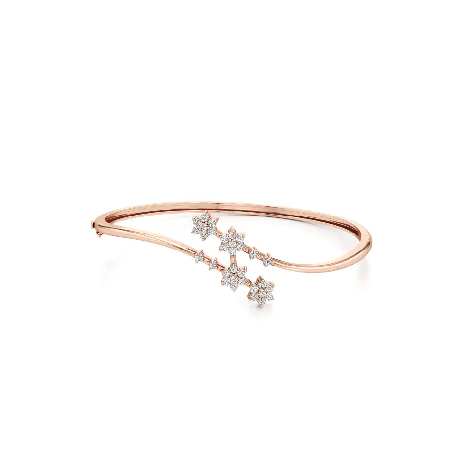 Chic 4-Floret Bloom Diamond Bracelet
