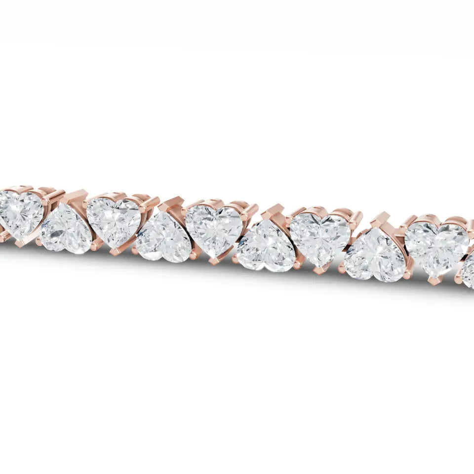 Heart Solitaire Diamond Tennis Bracelet