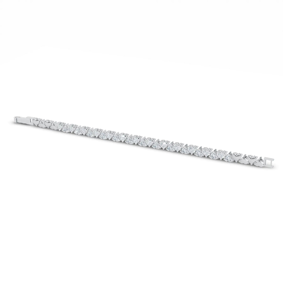 Heart Solitaire Diamond Tennis Bracelet