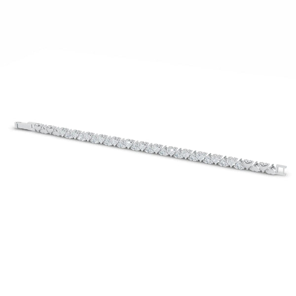 Heart Solitaire Diamond Tennis Bracelet